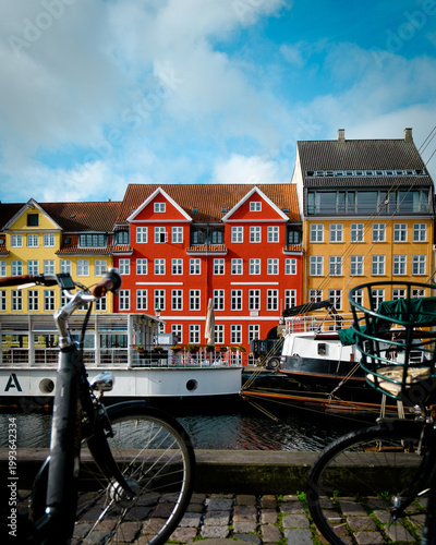 Photography Colorful Buildings along the waterfront of Nyhavn in Copenhagen, Denmark