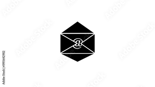 Animated email message icon for inbox notification concept