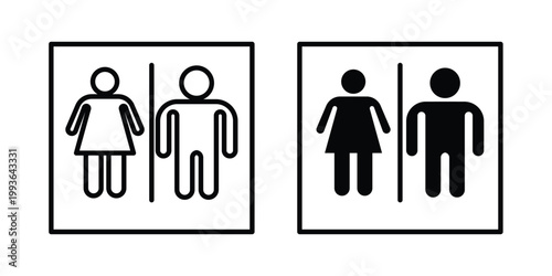Toilet sign concept. Thin line symbol. Solid icons