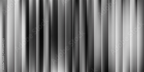 Texture of ribbed background. Silver gradient background of striped lines. Ribbed gray background. Metallic ribbed horizontal background.