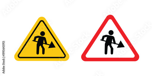 Under construction sign concept. Thin line symbol. Solid icons