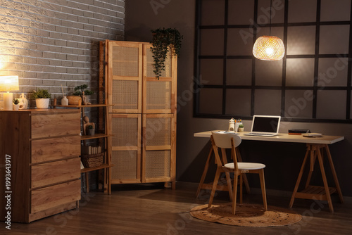 Interior of office with wor...