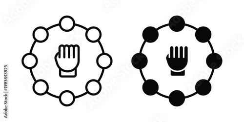 Unity Icon concept. Thin line symbol. Solid icons