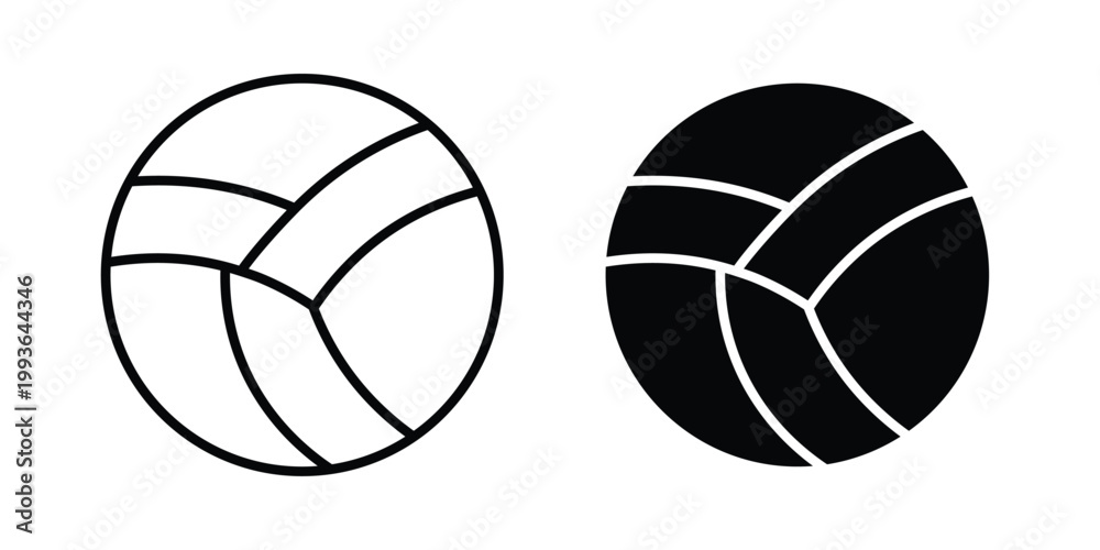 Fototapeta premium Volleyball ball icon concept. Thin line symbol. Solid icons
