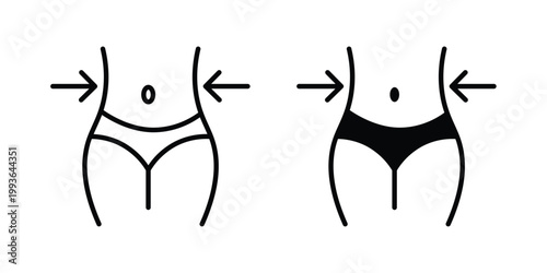 Waistline icon concept. Thin line symbol. Solid icons