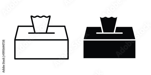 wet tissue wipes icon concept. Thin line symbol. Solid icons