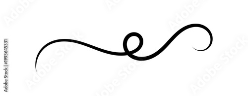 Quadro su tela Elegant continuous swirl line flourish divider, minimal decorative curly wave se