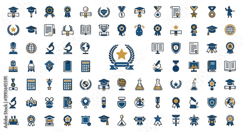 Fotografie Collection of various achievement icons.