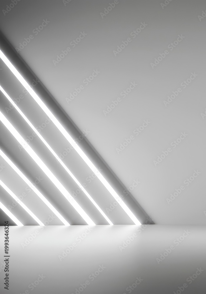 Obraz premium Abstract clean white studio background with soft glowing light perfect for product presentation or digital design and spacious commercial use, digital, light, glowing