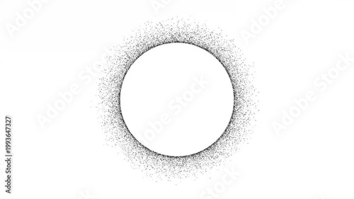 Black Particles Emitting from Circle – Abstract Minimal Motion Background