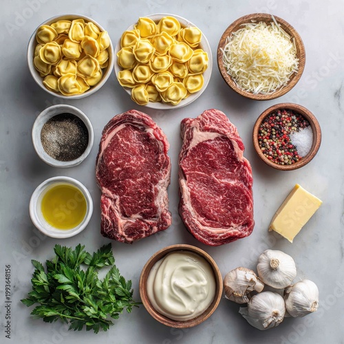 Raw Steak Ingredients For Meal Prep