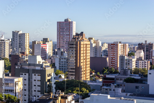 Modern residential buildings in Mont'Serrat and Auxiliadora neighborhoods, Porto Alegre, Brazil.