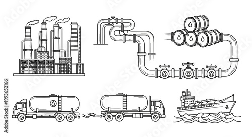 Industrial oil transportation and storage.