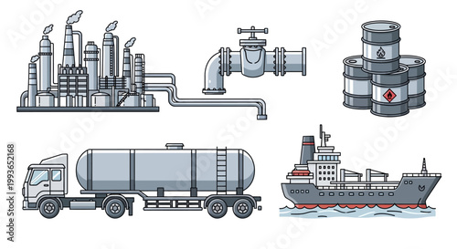 Industrial oil transportation and storage.