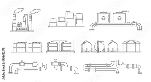 Industrial pipeline and factory systems.