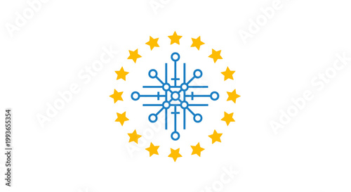 European Union circular connection symbol logo.