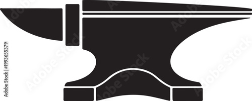 A silhouetted image of a traditional blacksmith s anvil in black