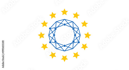 European Union flag symbol icon logo.