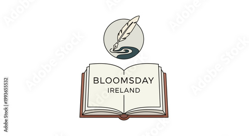 Bloomsday Ireland Literary Logo Design.