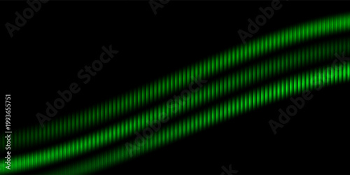 Dark green neon gradient ribbed glass. Vector ribbed glass texture background. Mesh gradient. acrylic ribbed bath surface. Reeded glass background semitransparent overlay. Bath wall window