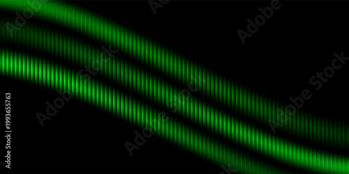 Dark green neon gradient ribbed glass. Vector ribbed glass texture background. Mesh gradient. acrylic ribbed bath surface. Reeded glass background semitransparent overlay. Bath wall window