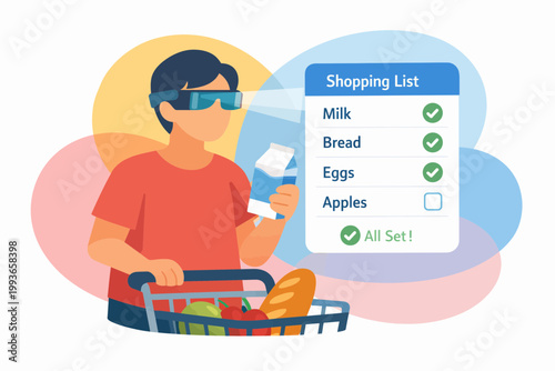 Augmented Reality Smart Shopping with AR Glasses and Virtual List