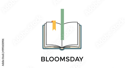 Open Book with Bookmark Inside.