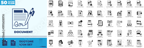 Document Duotone Editable Icons set