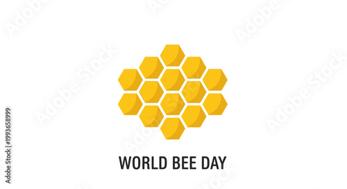 Honeycomb bees World Bee Day symbol.