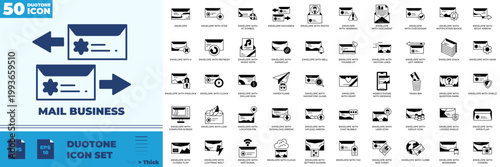 Fotografija Mail Business Duotone Editable Icons set