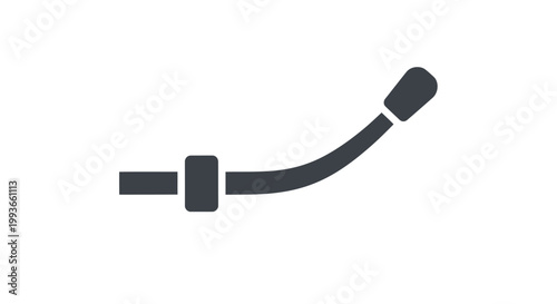 Black curved tube with connector.