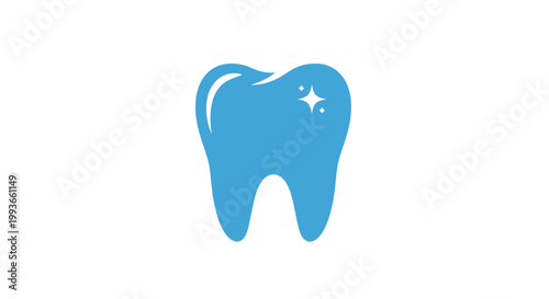 Blue tooth with white sparkles.
