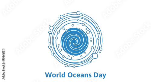World Oceans Day Logo Design.