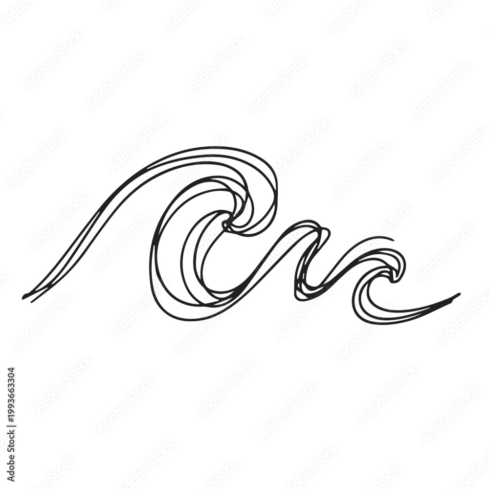 Obraz premium Elegant abstract line ribbon forming a flowing monochrome curve.