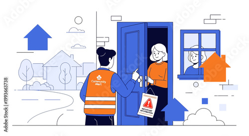 Community Helper Delivering Essential Supplies to Elderly Woman During Pandemic