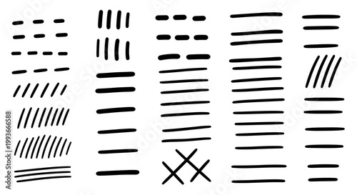 A set of various line patterns and textures in a simple vector graphic design