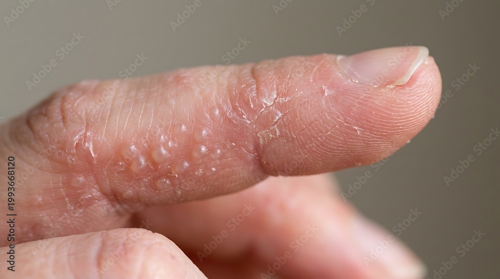 Fototapeta premium Close-up of dry finger skin.
