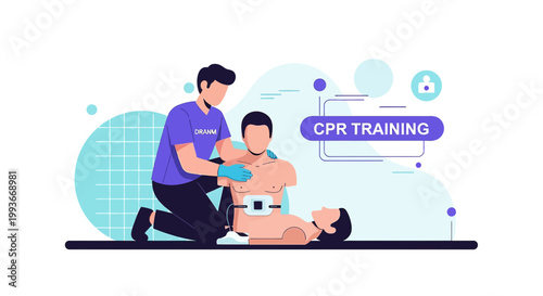 CPR Training: Instructor Demonstrates Life Saving Techniques on Manikin