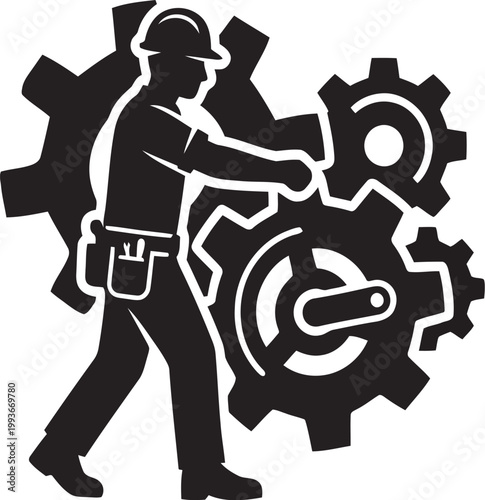 vector illustration of a labour man