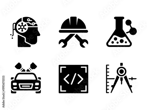 Modern Industry and Engineering Icon Set
