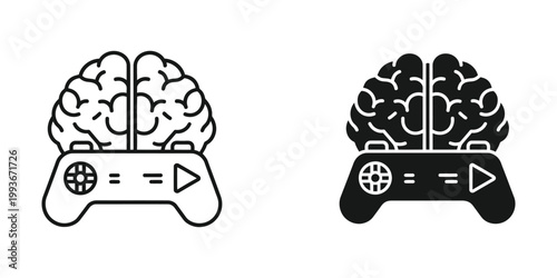 Brain controlling a video game controller illustration