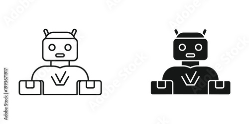 Comparison of two android robot icons with different color schemes and styles