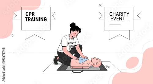 CPR Training Session: Instructor Demonstrates Life-Saving Technique on Manikin