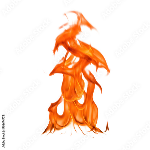 Abstract fiery flame image isolated on black background
