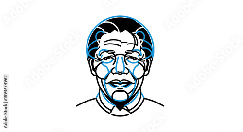 Tableau sur toile Sad crying man with tears face.