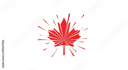 Foto Red Maple Leaf Icon Symbol Canada.