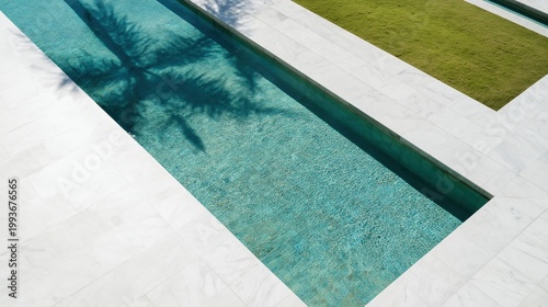 Modern Outdoor Swimming Pool with Minimalist Lounge Area