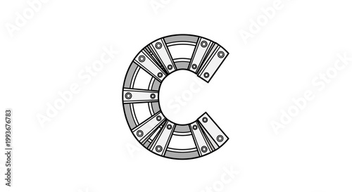 Mechanical Component Industrial Part Closeup.