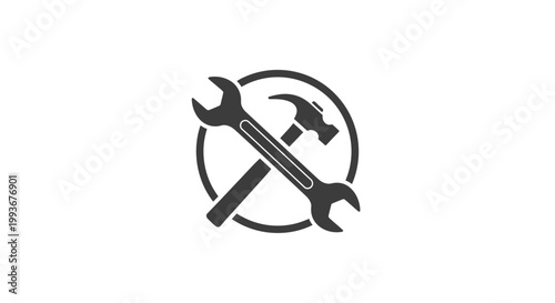 Fotografía Tools Icon with Wrench and Hammer.