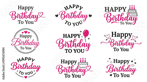 Collection of Happy Birthday Wishes and Typography for Celebrations